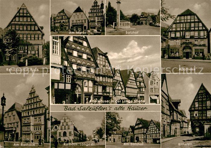 Bad Salzuflen Alte Haeuser Fachwerkhaeuser Renaissance Markt Salzhof Apotheke La