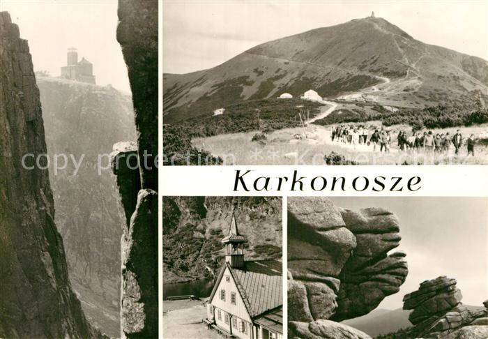 Karkonosze Schronisko PTTK nad Snieznymi Kotlami Berghotel Wandern Felsen Riesen