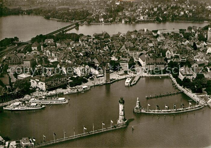 Lindau Bodensee Hafen Halbinsel Fliegeraufnahme