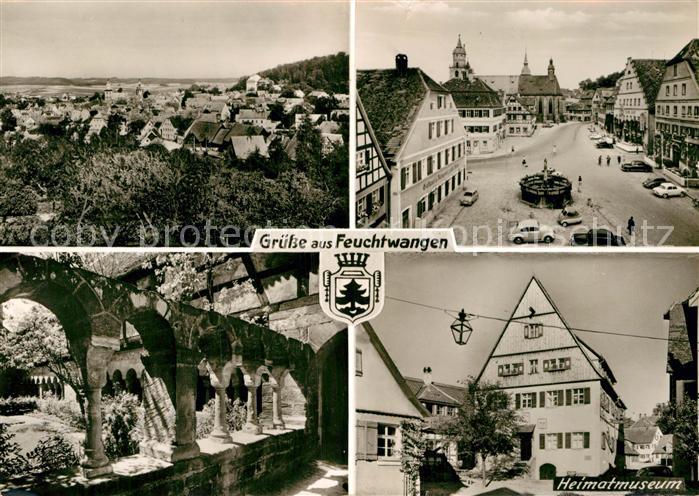 Feuchtwangen Stadtpanorama Marktplatz Brunnen Heimatmuseum