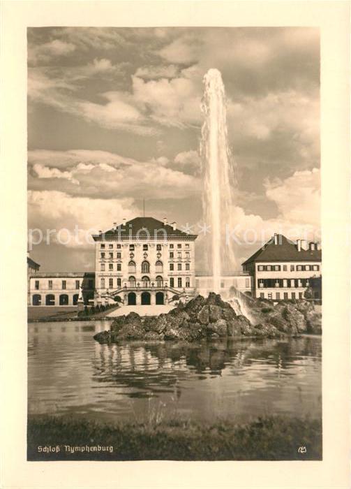Muenchen Bayern Schloss Nymphenburg Fontaene