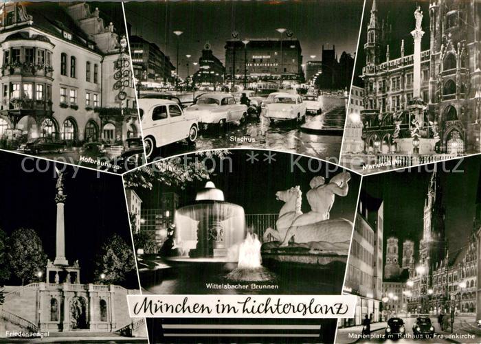 Muenchen Bayern Hofbraeuhaus Friedensengel Stachus Wittelsbacher Brunnen Mariens
