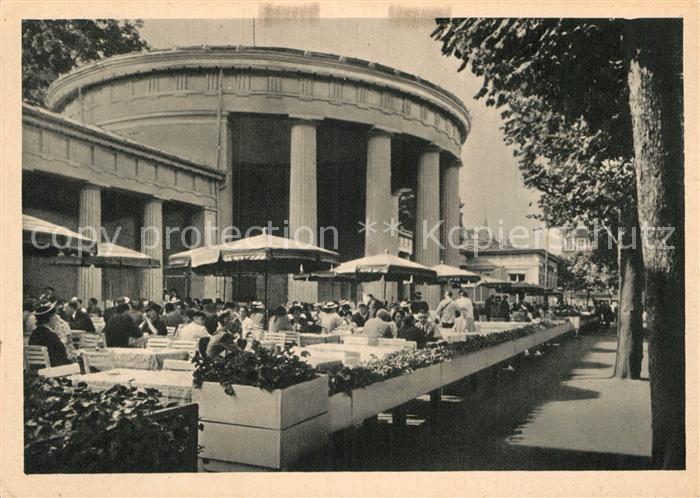 Bad Aachen Elisenbrunnen Gaststaette Restaurant Terrasse Kupfertiefdruck
