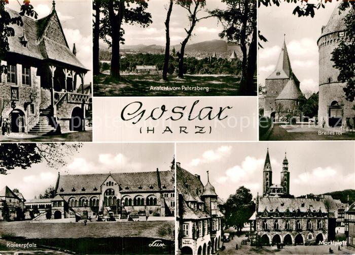 Goslar Rathaus Kaiserpfalz Ansicht vom Petersberg Breites Tor Marktplatz Kirche