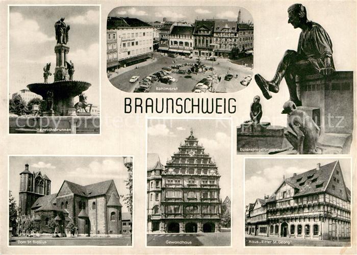 Braunschweig Heinrichsbrunnen Dom St Blasius Kohlmarkt Gewandhaus Eulenspiegelbr
