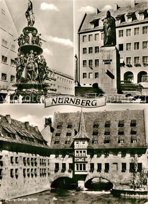 Nuernberg Jugendbrunnen Duerer Denkmal Heilig Geist Spital