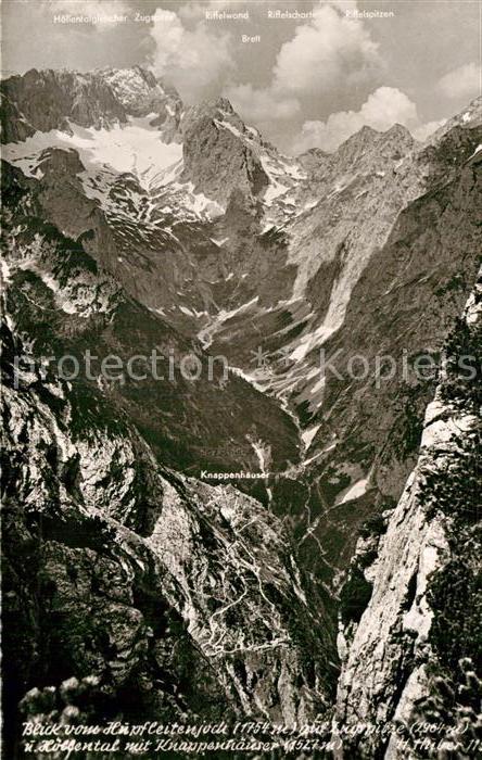 Hupfleitenjoch Hoellental Gebirgspanorama mit Knappenhaeuser Huber Karte Nr 119