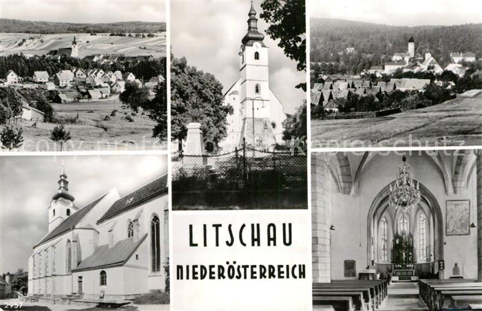 Litschau Ortsansicht mit Kirche