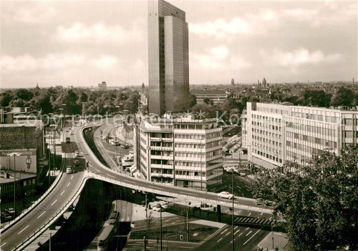 Duesseldorf Hochstrasse und Thyssenhaus Hochhaus