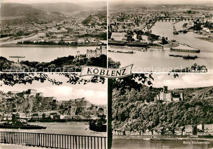 Koblenz Rhein Lahnmuendung Festung Ehrenbreitstein Deutsches Eck Moselmuendung B