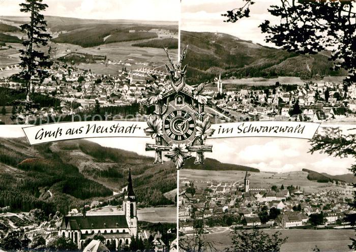 Neustadt Schwarzwald Panorama Hoehenluftkurort Kirche Kuckucksuhr