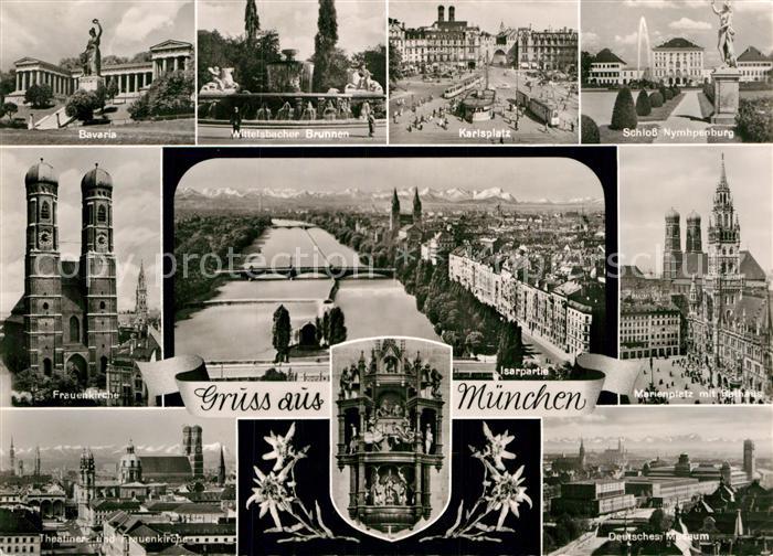 Muenchen Bavaria Denkmal Statue Frauenkirche Theatinerkirche Wittelsbacher Brunn