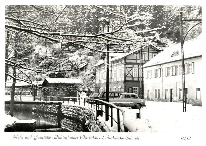 Lichtenhain Sebnitz Hotel Gaststaette Lichtenhainer Wasserfall im Winter