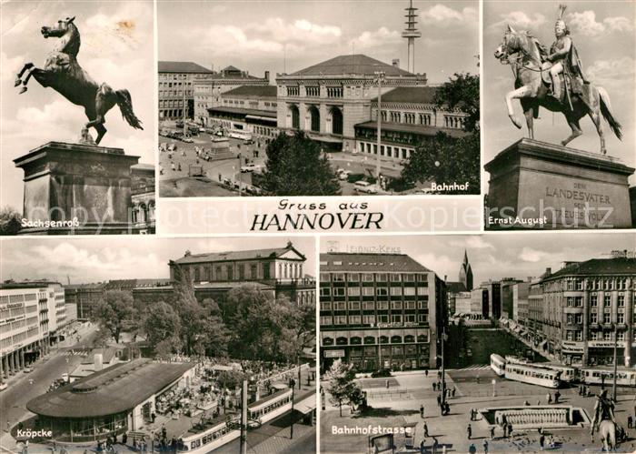 HANNOVER CITY Sachsenross Pferdestatue Bahnhof Ernst August Denkmal Reiterstand