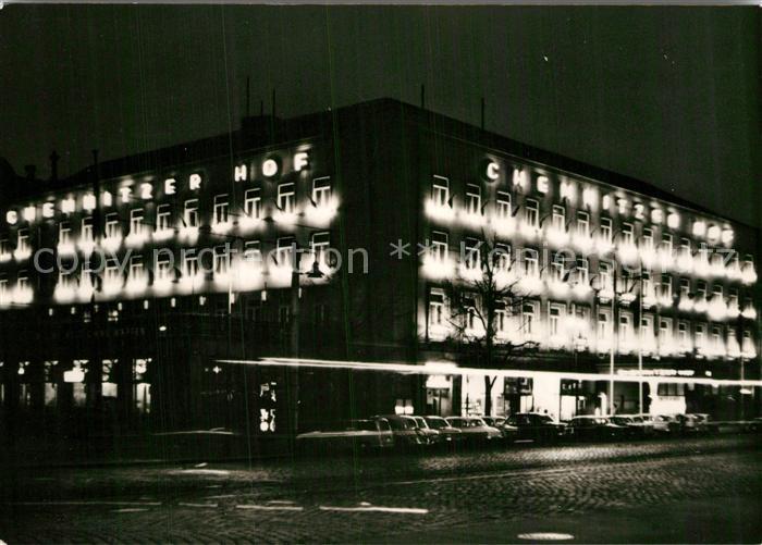 Karl-Marx-Stadt Interhotel Chemnitzer Hof Nachtaufnahme