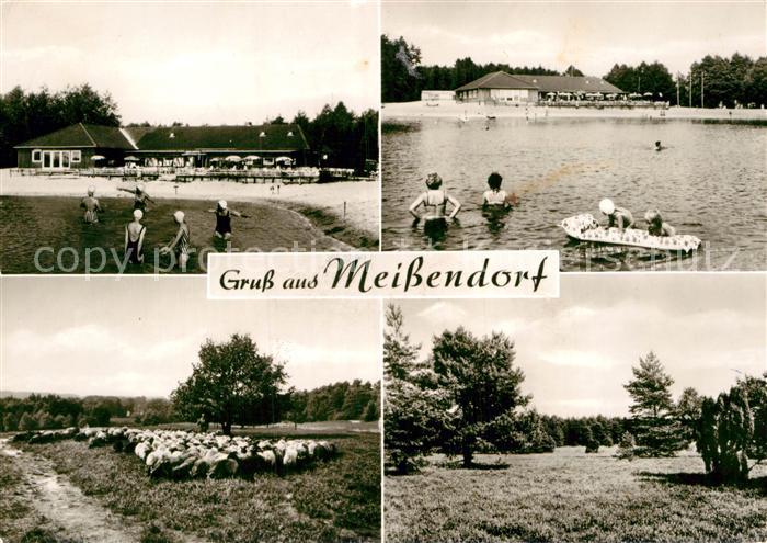 Meissendorf Huettenseepark Badestrand Schafherde Naturschutzgebiet