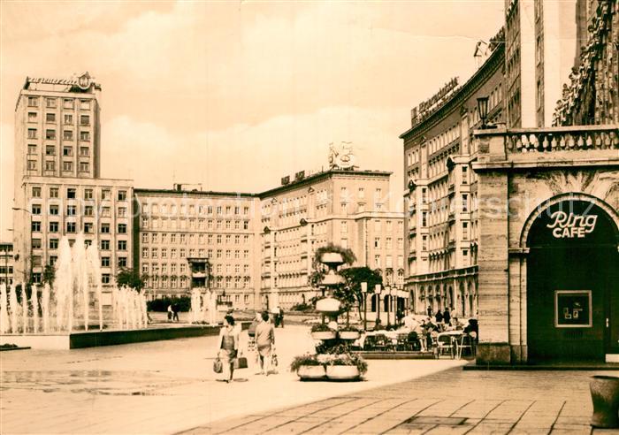 LEIPZIG Sachsen Rossplatz Ringcafe Wasserspiele Messestadt