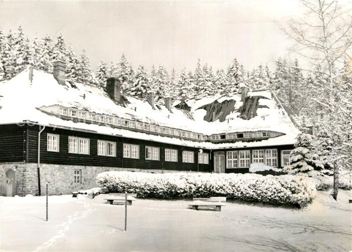 Schoenfeld Pfaffroda Ferienheim VEB TuR Dresden im Winter