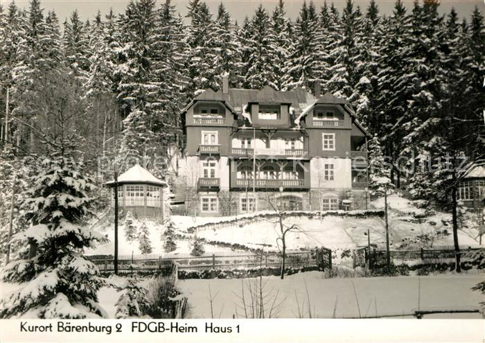 Baerenburg Sachsen FDGB Heim Haus 1 im Winter
