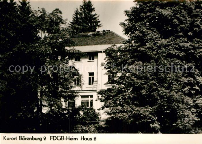Baerenburg Sachsen FDGB Heim Haus 2 Handabzug