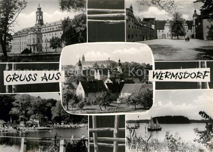 Wermsdorf Schloss Ortsansicht mit Kirche Badestrand am Horstsee
