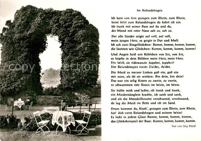 Liederkarte Im Rolandsbogen Rolandswerth