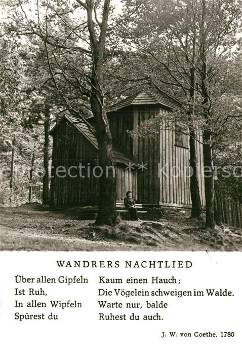 Goethe Johann Wolfgang von Wandrers Nachtlied Goethehaeuschen Kickelhahn