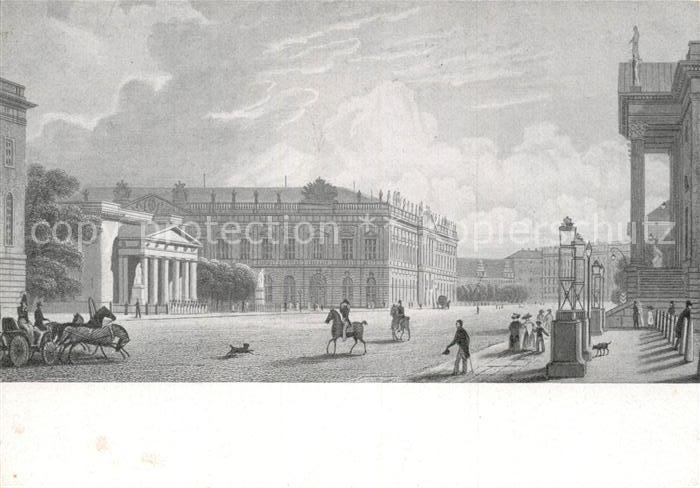 Kuenstlerkarte Gaertner Berlin Koenigswache Zeughaus um 1830