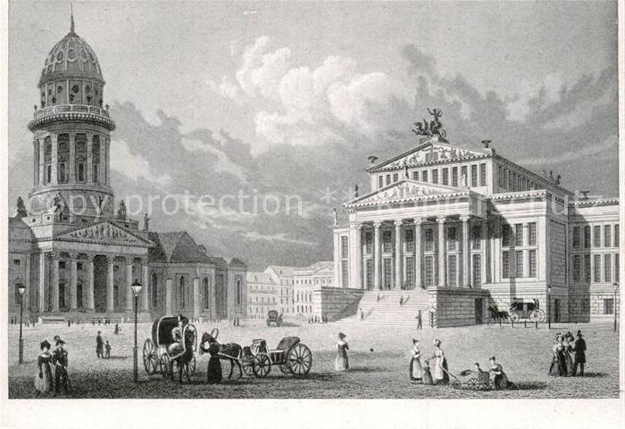 Kuenstlerkarte Hintze Berlin Koenigliches Schauspielhaus um 1830