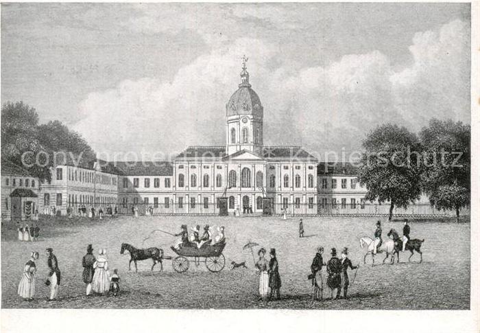 Kuenstlerkarte Luetke Berlin Koenigliches Schloss Charlottenburg um 1830