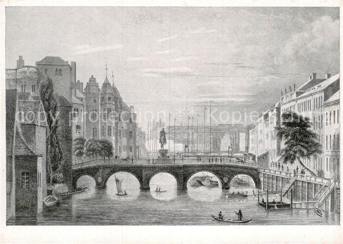 Kuenstlerkarte Hintze Berlin Lange Brücke um 1830