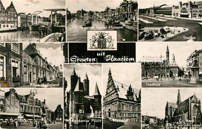 Haarlem Gravenstenenbrug Spaarne Teyler Museum Station Klein Heiligland Stadhuis