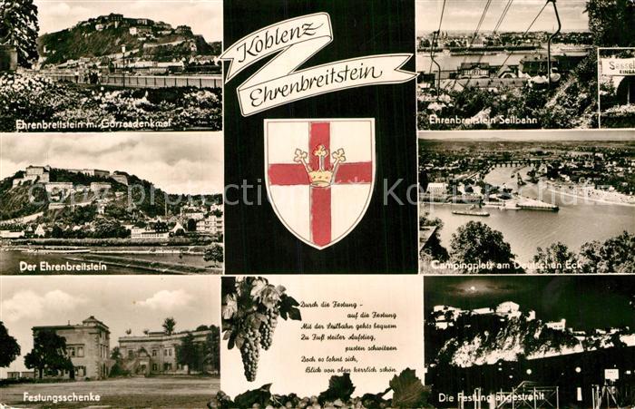 Koblenz Rhein Ehrenbreitstein Seilbahn Festung Campingplatz Deutsches Eck Festun