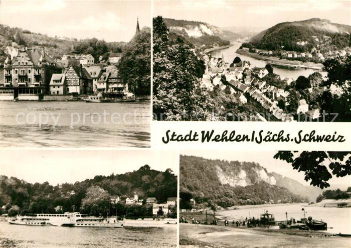 Wehlen Sachsen Teilansichten Fahrgastschiff Elbepartien