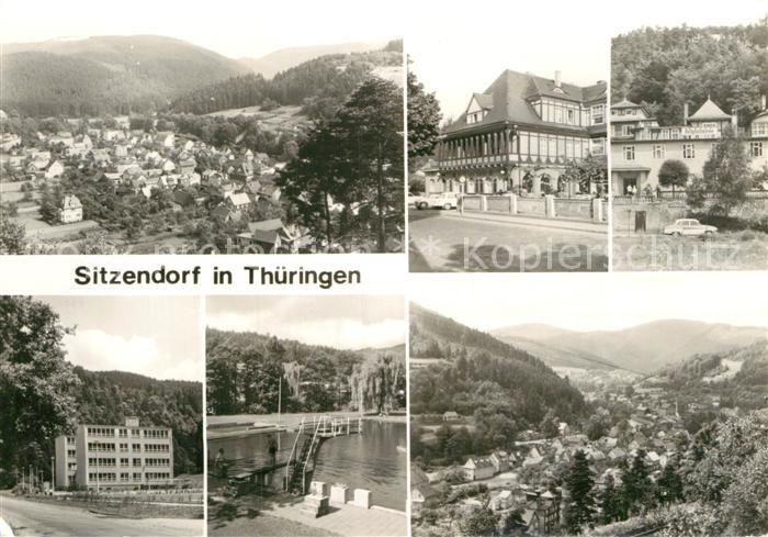 Sitzendorf Thueringen Panorama Teilansichten Schwimmbad