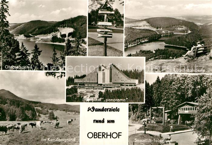 Oberhof Thueringen Ohratalsperre Wegweiser Luetschetalsperre Im Kanzlersgrund In