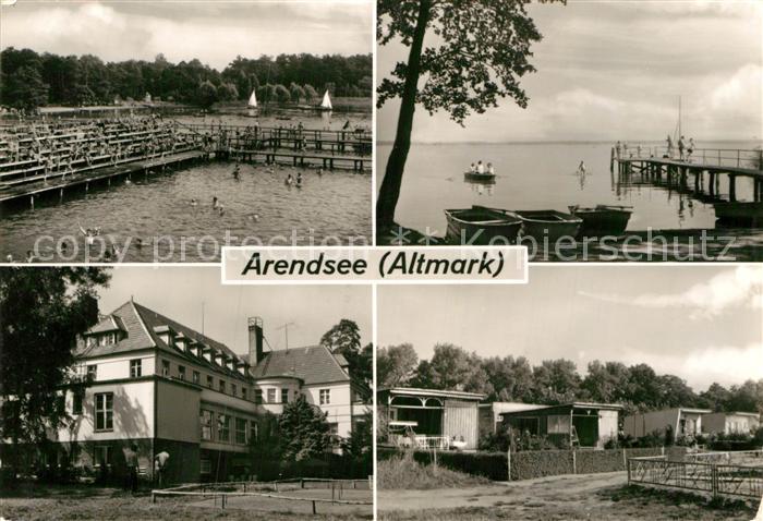 Arendsee Altmark Schwimmbad Bootssteg Gaststaette Bootshaeuser