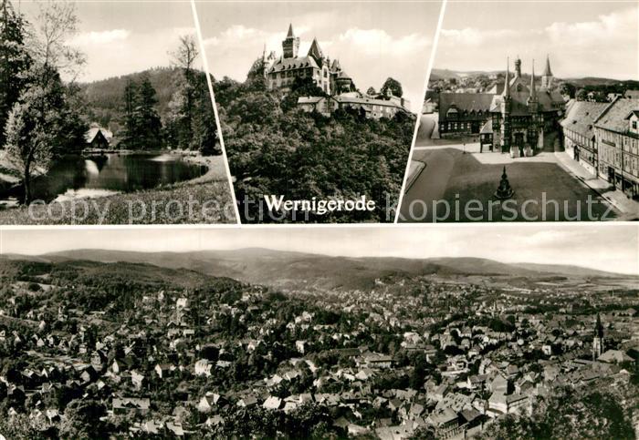 Wernigerode Harz Weiher Schloss Marktplatz Panorama