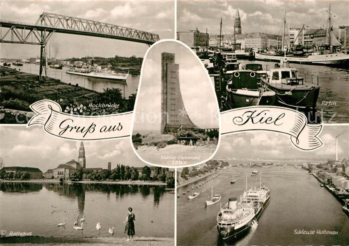 KIEL  CITY Hochbruecke Hafen Rathaus Schleuse Holtenau Marine Ehrenmal Laboe