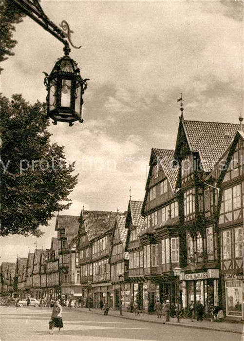 Celle Niedersachsen Stechbahn mit alten Fachwerkhaeusern