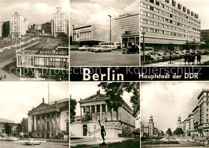 BERLIN  CITY Karl Marx Allee Hotel Unter den Linden Dt Staatsoper Nationalgaleri