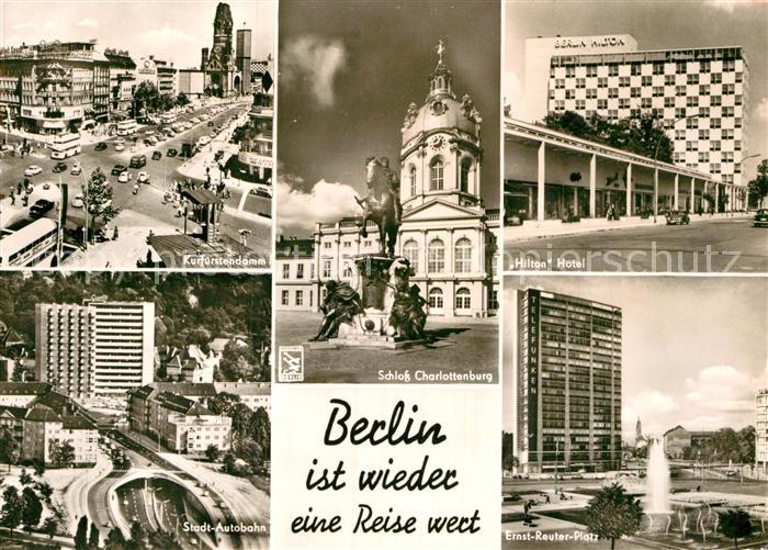 BERLIN  CITY Kurfuerstendamm Schloss Charlottenburg Hilton Hotel Stadt Autobahn