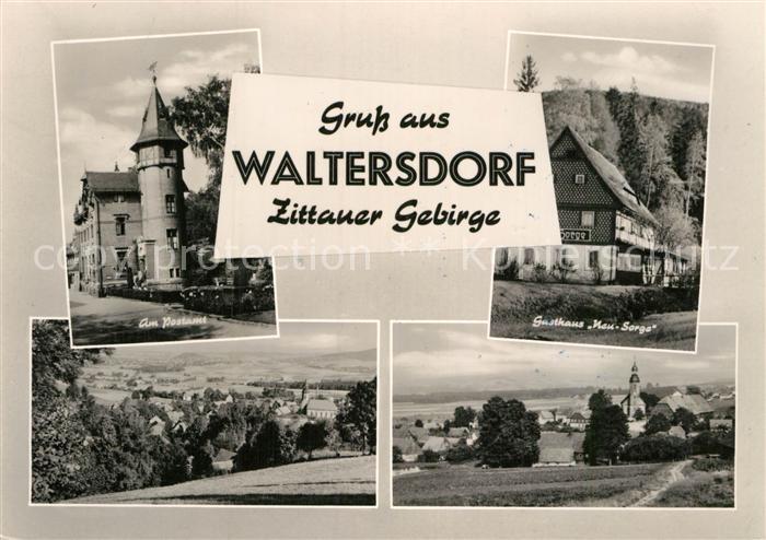 Waltersdorf Zittau Am Postamt Gasthaus Neu Sorge Panorama Kirche