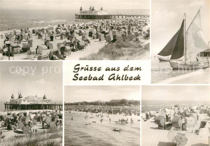 Ahlbeck Ostseebad Strandpartien Seebruecke Segelboote