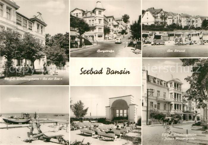 Bansin Ostseebad FDGB Erholungsheim An der See Bergstrasse Am Strand Kurkonzert