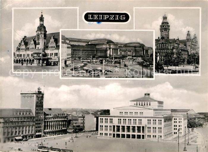 LEIPZIG Sachsen Altes und neues Rathaus Hauptbahnhof Opernhaus