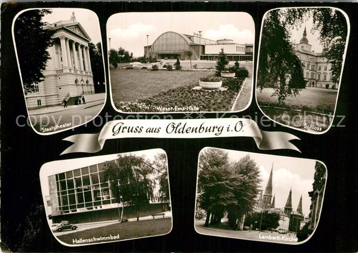 Oldenburg Niedersachsen West Ems Halle Schloss Hallenschwimmbad Lamberti Kirche