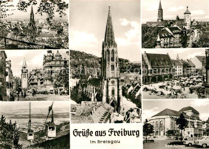 Freiburg Breisgau Schlossbergblick Martinstor Schauinslandbahn Muenster Schwaben