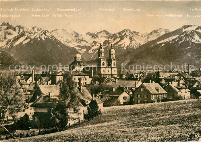 Kempten Allgaeu mit Allgaeuer Hochgebirgskette