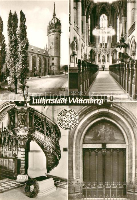 Wittenberg Lutherstadt Schlosskirche mit Thesentuer Luthers Grab Schlosskirche T